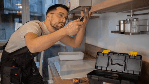 Handwerker bei einer Reparatur